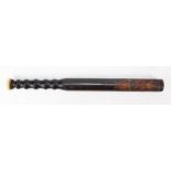Police Truncheon (wooden) - (V.R.) probably Manchester c.1850 (nice Royal Coat of Arms) personalized