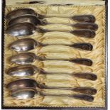 German Nazi cased 'SS' spoons, part set, maker marked, case retailer labelled 'Jean Kanstein,