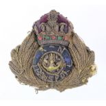 WW1 scarce RN transport officers Kings crown hat badge.