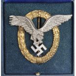 German Luftwaffe Combined Pilot / Observers badge with Deumer maker mark, in fitted / titled box