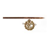 WW1 RFC flechette dart with RFC hat badge.