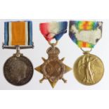 1915 Star Trio to 2406 Pte F Pickerd W.Rid.R. (200647 Pte F Pickard W.Rid.R, on pair). Killed In