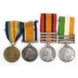 QSA with bars CC/OFS/Tans (4325 Pte C F Porter 1st Suffolk Regt) and KSA with bars SA01/SA02 (4325