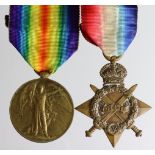 1915 Star and Victory Medal to 5646 Sjt A J McIntyre R.Highrs. (A.C.Sjt on Victory). Served 10th Bn.