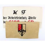 German arm bands, two of both unidentified.