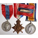 1914 Star and BWM (8121 Pte A McKenzie R.Highrs) and GVI Imperial Service Medal (Alexander McKenzie)