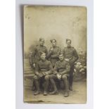 Royal Flying Corps Prisoner of War postcard group photo, hand signed to the reverse by J W R
