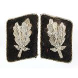 German Oberfuhrer SS Collar tabs, worn