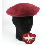 Para beret 1944 dated but possibly later added ?, with a 1944 - 1994 50th Anniversary badge