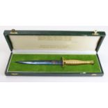 Wilkinson Sword Commando 1940-1945 cased dagger, engraved blade and named to 'Ron Stacey'.