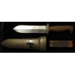 Knife - a good pre WW2 brass Diving knife by Ce Heinke London, circa 1922-1950. Push in knife with