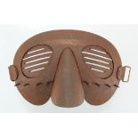 WW1 Relic British Anti Splatter Mask Dated 1917. Worn by tank crew.