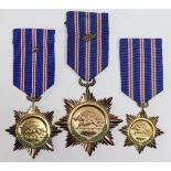 Syrian Orders of Bravery, awarded for Courage in Action, instituted 20th July 1964. 1st, 2nd and 3rd