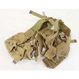 WW2, 1940 Pattern Cavalry Equipment part set - 2x Pouches; Strap, Back Adjustment; Water bottle in