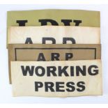 Home Front WW2 4x armbands inc working press, LDV etc