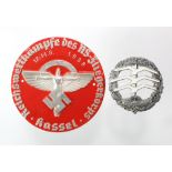 German NSFK Glider pilots badge and alloy plate for Kassel