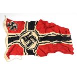 German Battle flag Nazi flag 5x3 feet approx, no moth, just service wear