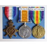 1915 star Trio to 2344 Pte W Malcolm R.Highrs. Served 4/5th Bn. (3)