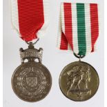 German Nazi Memel Medal 22 Marz 1939, with Croatian Merit Medal of King Zvonimir WW2. (2)