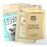 ARP and home front ephemera mostly relating to the Royal borough of Kensington.