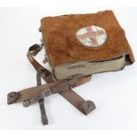 German Nazi Red Cross fur back pack and straps. Various stampings 'R.A.O.B.A Bn 836', 'ADGauXIII