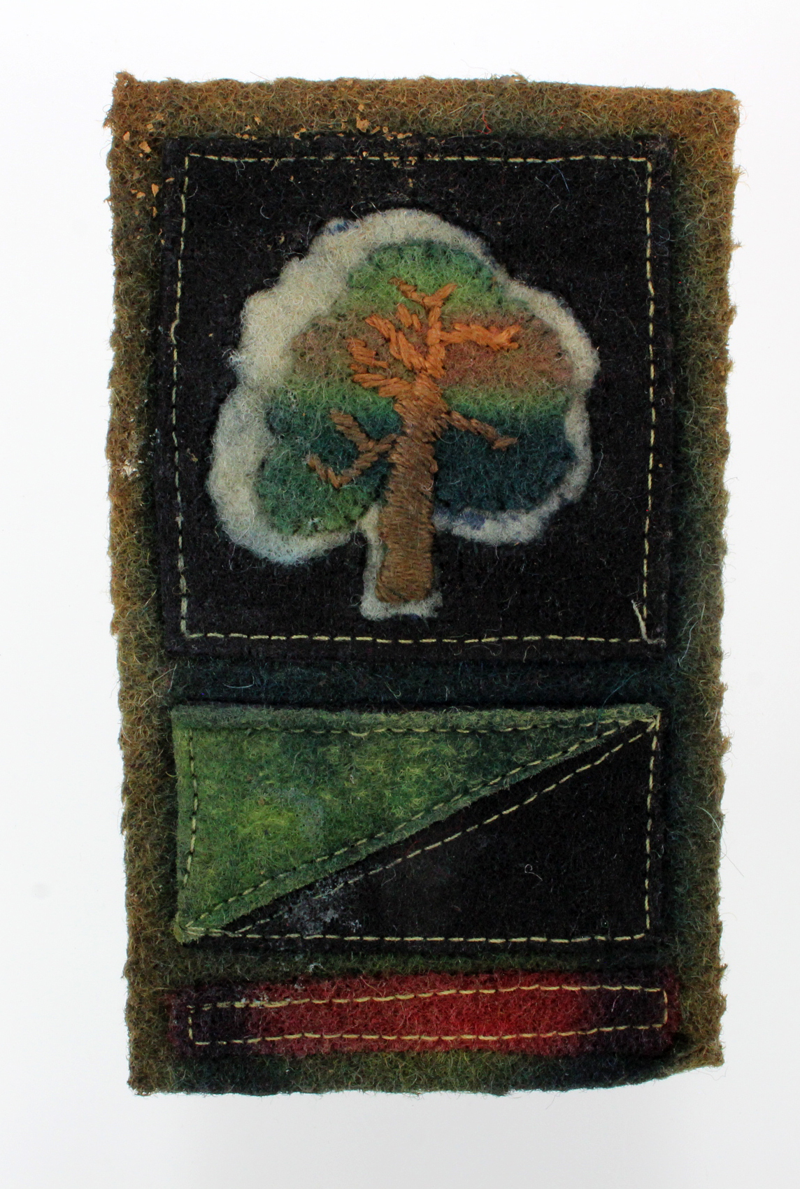 Badge a 46th North Midland Divisional badge set sewn onto Battledress serge