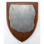 Mounted German Heinkel Fragment - "First German Aircraft to be shot down on British soil".