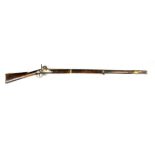 Russian scarce Crimean War musket converted from flintlock with 41½ inch barrel, Russian crest to