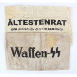 German Nazi ALTESTENRAT Jewish ghetto and Waffen SS arm bands.