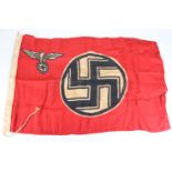 German Nazi Flag, maker stamped 'Berlin 1939 Dienst Fla Karl Turpe & Co'. (approx 23" x 37")