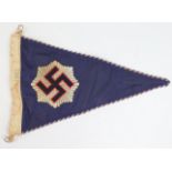 German RLB Nazi era Pennant, no moth, just service wear