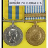 Korea Medal QE2 to (22644688 Pte D Keenan B.W.). With UN Korea Medal. (2)