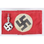 German Nazi Party armband and a car pennant top