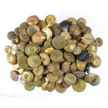 Buttons bag of approx 100x Kings crown brass buttons various regiments.