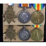 1915 Star Trio to S-5946 L-Sgt R Brown R.Highrs, served 14th & 10th Bn's. Plus 1915 Star Trio to 3-