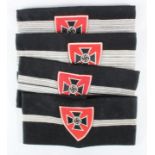 German Nazi Veterans leaders arm bands collection, four of all different ranks