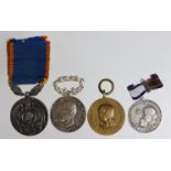 Romanian Medals (4): Second Balkan War 1913 EF with ribbon, a Carol I silver(?) issue EF, a