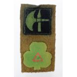 Badge a 78th Divisional Irish badge set sewn onto Battledress serge