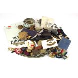 Box of mixed Military badges, medals etc. (Qty)