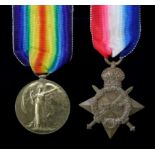 1915 Star (949 Pte R A Edgar Sco H), and Victory Medal named (2.Lieut R A Edgar), Commissioned to