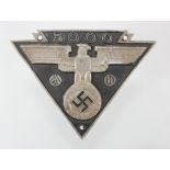 German SS / SA car or motorcycle plaque, 5000 kms event