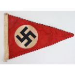 German NSDAP Party Pennant, no moth, just service wear