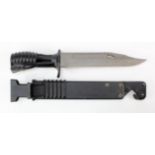 BRITISH SA 80 Bayonet, side mounted blade approx 7", with Bowie profile. Hollow ventilated and