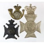 Badges Victorian KRRC & Yorks Light Infantry plus a Pith Helmet plate, this likely a copy. Sold as