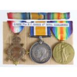 1915 Star Trio to S-6538 Pte R C Hardie R.Highrs. Served with 8th Bn. (3)