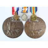 Brothers WW1 medals - 1915 Star Trio and Death Plaque (16049 Pte George Frederick Mullenger