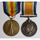 BWM & Victory Medal (missing 1914 Star) to 2429 Pte P Morrison R.Highrs. Wounded 1914 and 1915. (2)