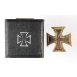 German Nazi Iron Cross 1st class, an early Shinkel model in fitted case, stamped '3' on reverse