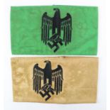 German Nazi arm bands, two different wehrmacht army.