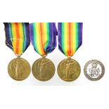 Victory medals - to 10181 Pte T Wood York and Lanc. G-57521 Pte H L White Middlesex Regt, and 3916